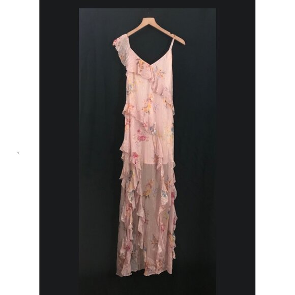 BHLDN Anthropologie Rae Asymmetric Ruffle Maxi Dress Sample - Size 6 - NWOT - Picture 5 of 9